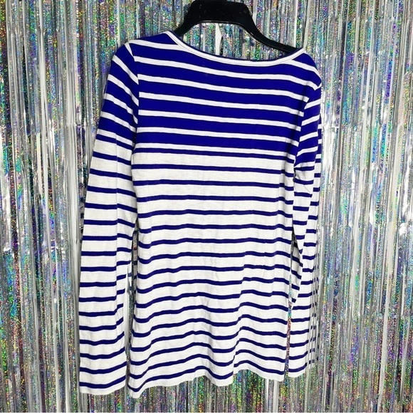 J Crew Artist T Blue White Stripe Boatneck Blouse XS - Picture 3 of 5